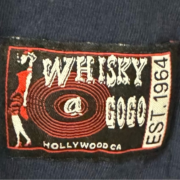 NEW UNISEX LARGE Navy Whisky A Go Go T-Shirt HOLLYWOOD CA - Picture 3 of 5